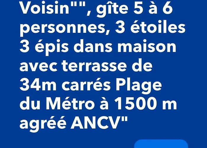 L'océan Pour Voisin, 5 à 6 Personnes, 3 étoiles 3 épis Dans Maison Avec Terrasse De 34m Carrés Du Métro à 1500 M Agréé Ancv * Tarnos